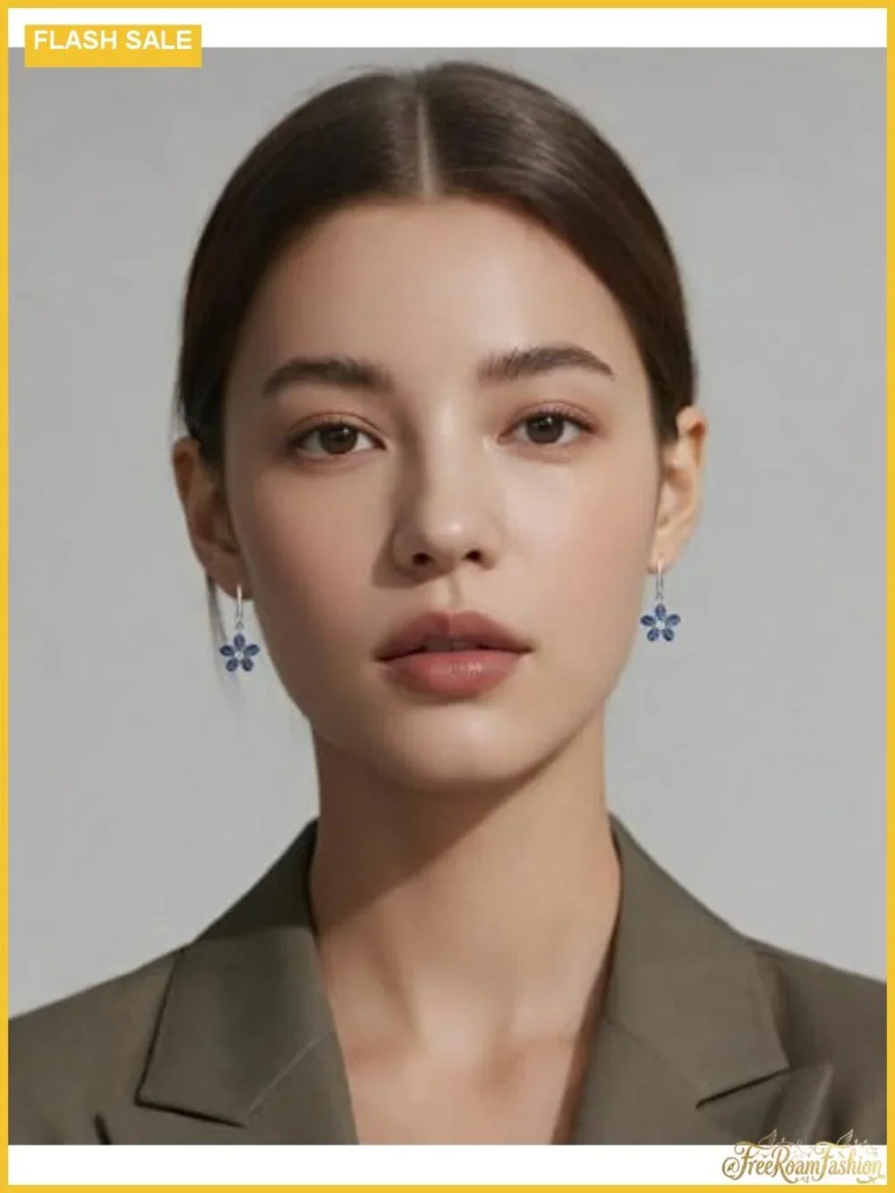 925 Sterling Silver Plated Flower Dangle Earrings for Women
